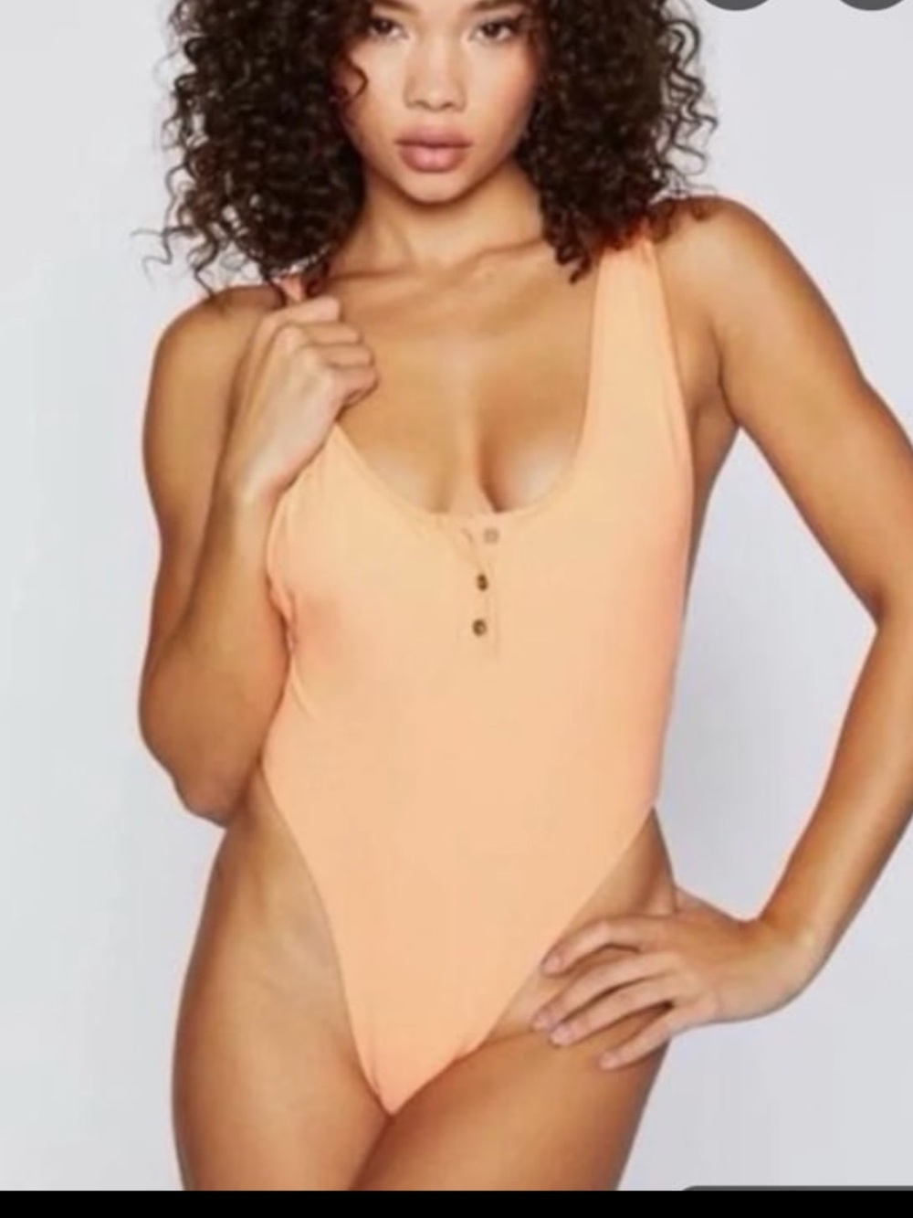 NWOT Frankie's Bikinis Adele Peach Orange One-Piece